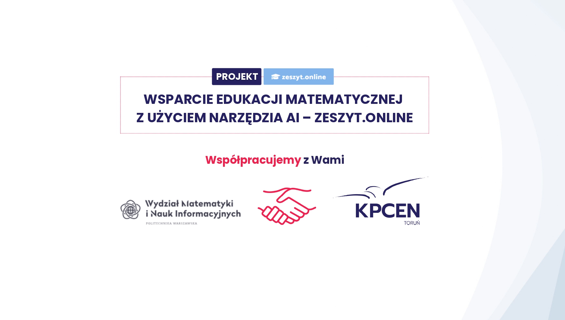 Zeszyt.online - podziękowania dla KPCEN w Toruniu za działania w projekcie Ministerstwa Edukacji Narodowej i Politechniki Warszawskiej
